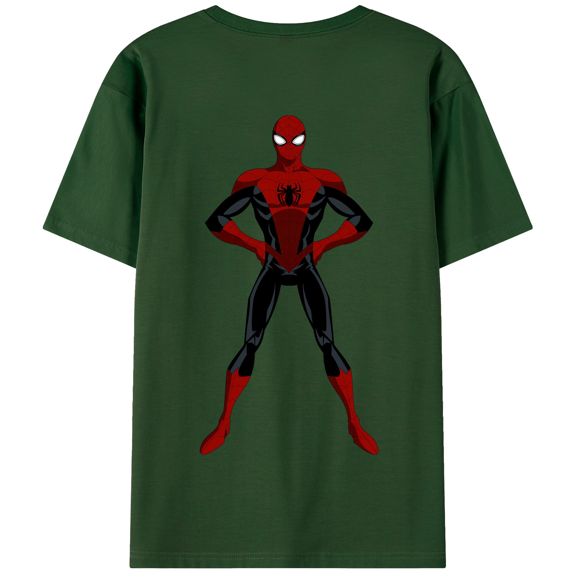 （画像用） Spider Man スパイダーマン 綿100％半袖Tシャツ（背面プリント）